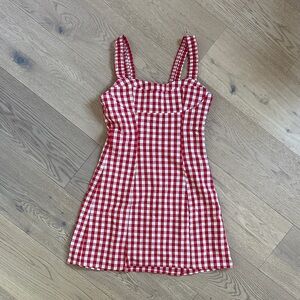 Zara gingham red and white mini dress